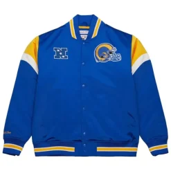Men Mitchell & Ness Jackets & Outerwear-Heavyweight Satin Jacket Los Angeles Rams