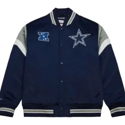 Men Mitchell & Ness Jackets & Outerwear-Heavyweight Satin Jacket Dallas Cowboys