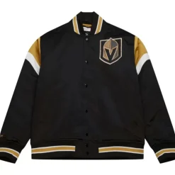 Men Mitchell & Ness Jackets & Outerwear-Heavyweight Satin Jacket Vegas Golden Knights