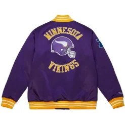 Men Mitchell & Ness Jackets & Outerwear-Heavyweight Satin Jacket Minnesota Vikings