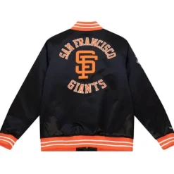 Men Mitchell & Ness Jackets & Outerwear-Heavyweight Satin Jacket San Francisco Giants
