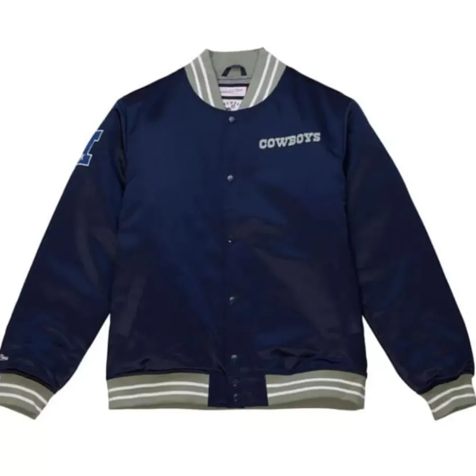 Men Mitchell & Ness Jackets & Outerwear-Heavyweight Satin Jacket Dallas Cowboys