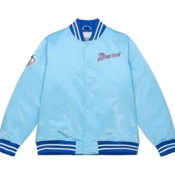 Men Mitchell & Ness Jackets & Outerwear-Heavyweight Satin Jacket Atlanta Braves