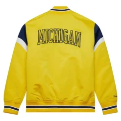 Men Mitchell & Ness Jackets & Outerwear-Heavyweight Satin Jacket University Of Michigan