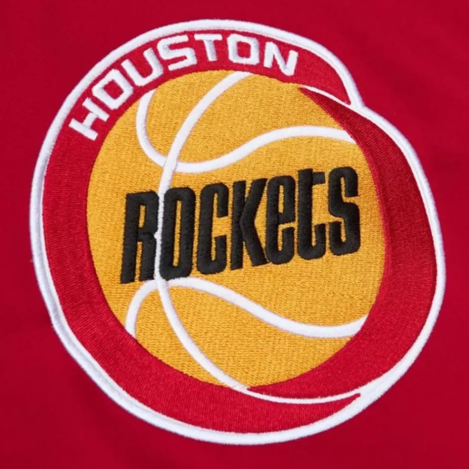 Men Mitchell & Ness Jackets & Outerwear-Heavyweight Satin Jacket Houston Rockets