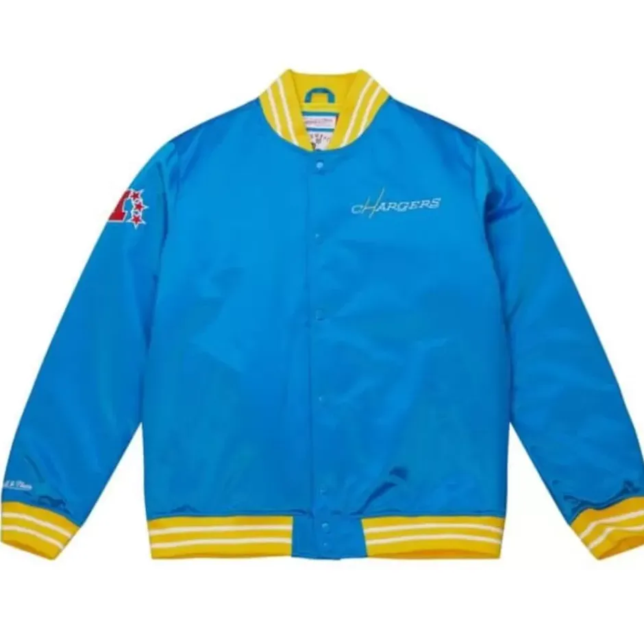Men Mitchell & Ness Jackets & Outerwear-Heavyweight Satin Jacket Los Angeles Chargers