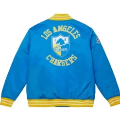 Men Mitchell & Ness Jackets & Outerwear-Heavyweight Satin Jacket Los Angeles Chargers