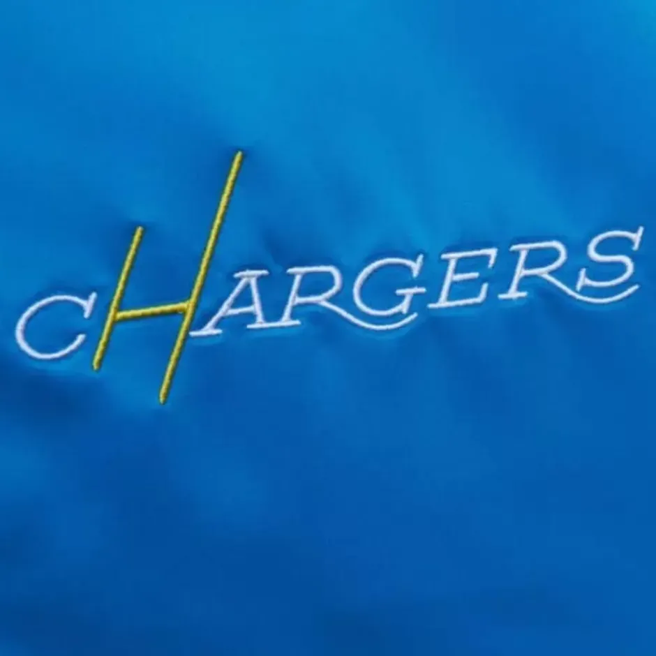 Men Mitchell & Ness Jackets & Outerwear-Heavyweight Satin Jacket Los Angeles Chargers