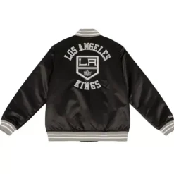 Men Mitchell & Ness Jackets & Outerwear-Heavyweight Satin Jacket Update Los Angeles Kings
