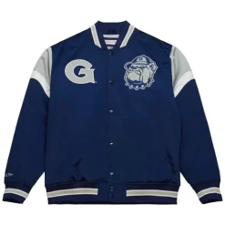 Men Mitchell & Ness Jackets & Outerwear-Heavyweight Satin Jacket Georgetown University