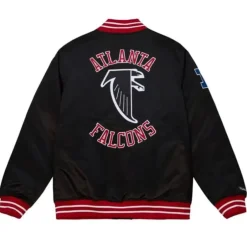 Men Mitchell & Ness Jackets & Outerwear-Heavyweight Satin Jacket Atlanta Falcons