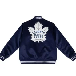 Men Mitchell & Ness Jackets & Outerwear-Heavyweight Satin Jacket Toronto Maple Leafs