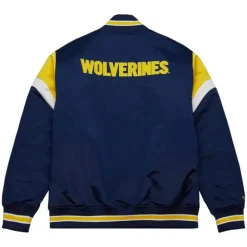 Men Mitchell & Ness Jackets & Outerwear-Heavyweight Satin Jacket University Of Michigan