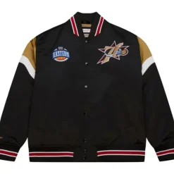 Men Mitchell & Ness Jackets & Outerwear-Heavyweight Satin Jacket Philadelphia 76Ers