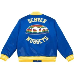 Men Mitchell & Ness Jackets & Outerwear-Heavyweight Satin Jacket Denver Nuggets