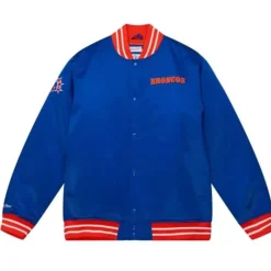 Men Mitchell & Ness Jackets & Outerwear-Heavyweight Satin Jacket Denver Broncos