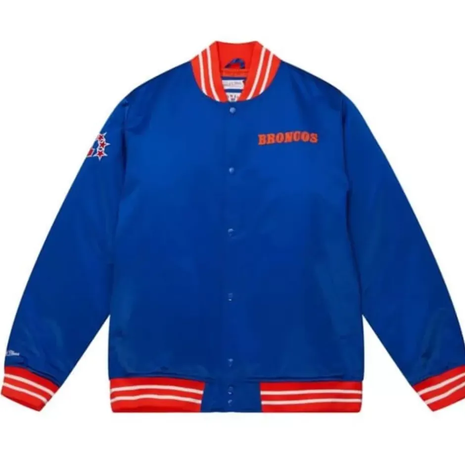 Men Mitchell & Ness Jackets & Outerwear-Heavyweight Satin Jacket Denver Broncos