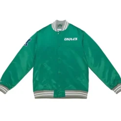 Men Mitchell & Ness Jackets & Outerwear-Heavyweight Satin Jacket Philadelphia Eagles