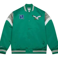 Men Mitchell & Ness Jackets & Outerwear-Heavyweight Satin Jacket Philadelphia Eagles