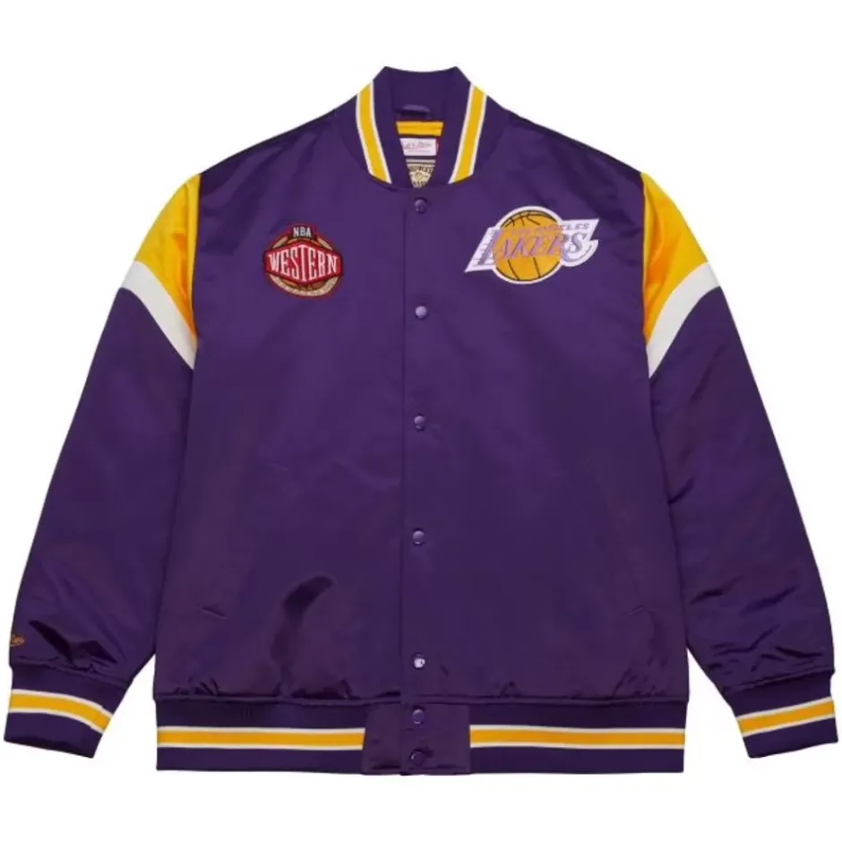 Men Mitchell & Ness Jackets & Outerwear-Heavyweight Satin Jacket Los Angeles Lakers