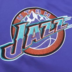 Men Mitchell & Ness Jackets & Outerwear-Heavyweight Satin Jacket Utah Jazz
