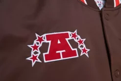 Men Mitchell & Ness Jackets & Outerwear-Heavyweight Satin Jacket Cleveland Browns