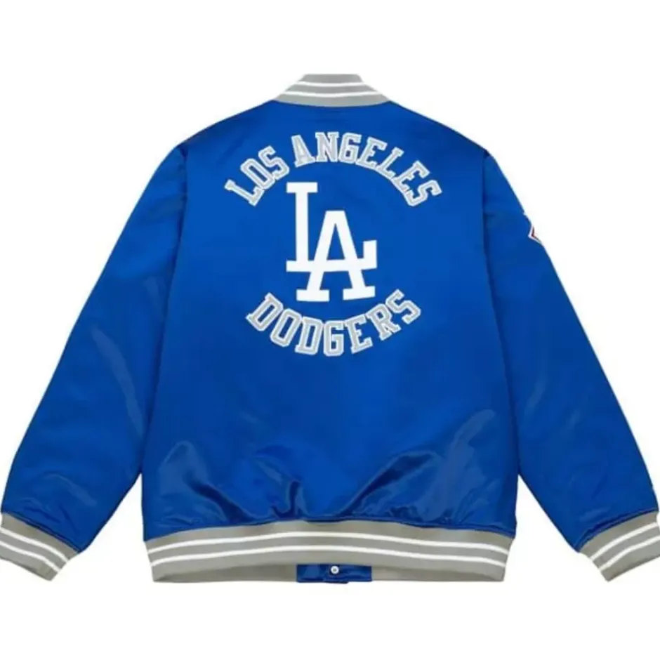 Men Mitchell & Ness Jackets & Outerwear-Heavyweight Satin Jacket Los Angeles Dodgers