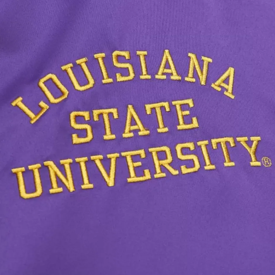 Men Mitchell & Ness Jackets & Outerwear-Heavyweight Satin Jacket Louisiana State University