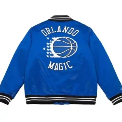 Men Mitchell & Ness Jackets & Outerwear-Heavyweight Satin Jacket Orlando Magic