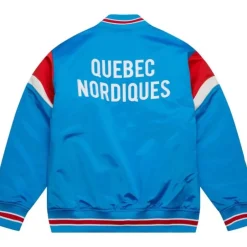 Men Mitchell & Ness Jackets & Outerwear-Heavyweight Satin Jacket Quebec Nordiques