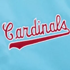 Men Mitchell & Ness Jackets & Outerwear-Heavyweight Satin Jacket St. Louis Cardinals