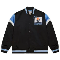 Men Mitchell & Ness Jackets & Outerwear-Heavyweight Satin Jacket Cleveland Cavaliers