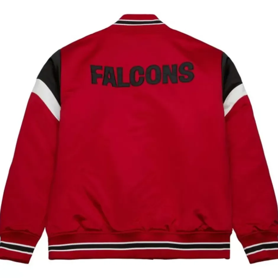 Men Mitchell & Ness Jackets & Outerwear-Heavyweight Satin Jacket Atlanta Falcons