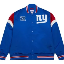 Men Mitchell & Ness Jackets & Outerwear-Heavyweight Satin Jacket New York Giants