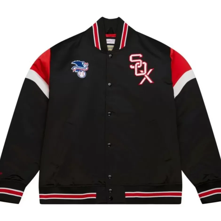 Men Mitchell & Ness Jackets & Outerwear-Heavyweight Satin Jacket Chicago White Sox