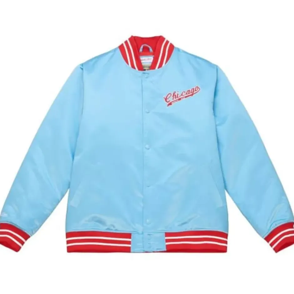 Men Mitchell & Ness Jackets & Outerwear-Heavyweight Satin Jacket Chicago White Sox