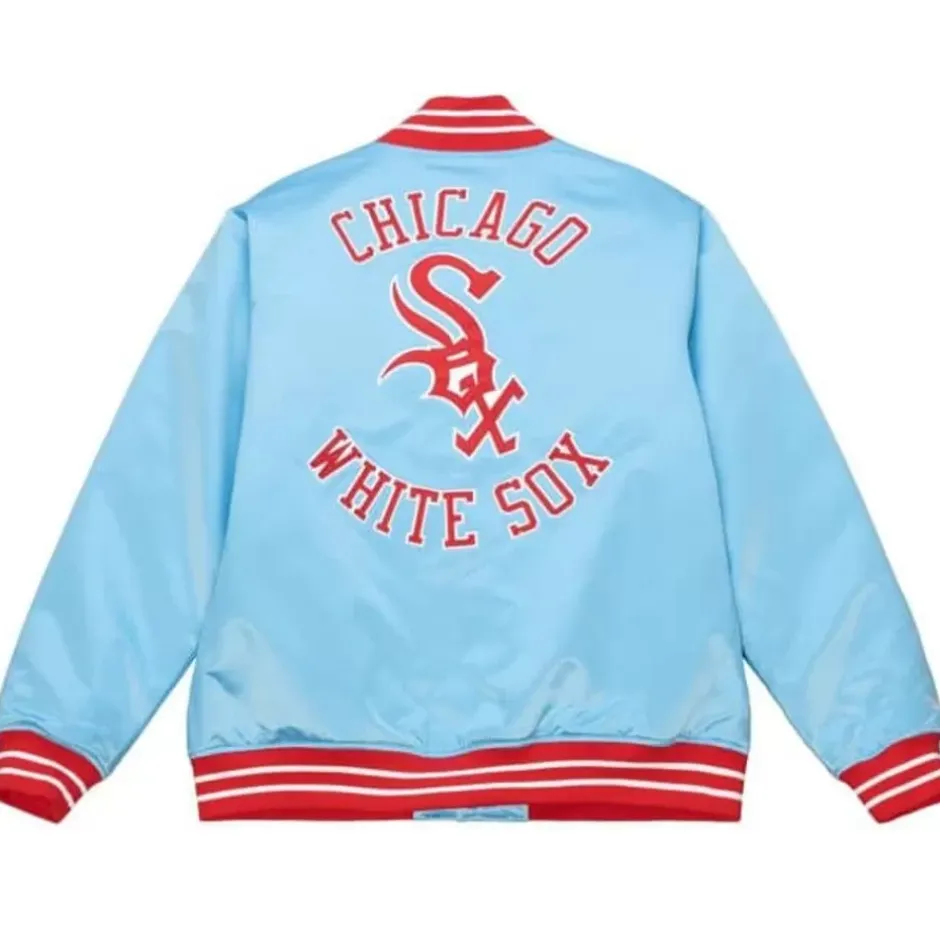 Men Mitchell & Ness Jackets & Outerwear-Heavyweight Satin Jacket Chicago White Sox