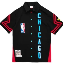 Men Mitchell & Ness T-Shirts & Tops-Hebru Shooting Shirt Chicago Bulls