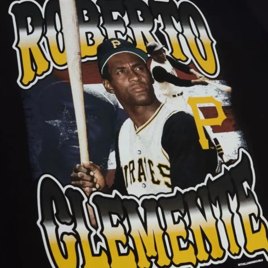 Men Mitchell & Ness T-Shirts & Tops-Heritage Tee Pittsburgh Pirates Roberto Clemente