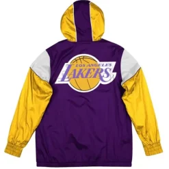 Men Mitchell & Ness Jackets & Outerwear-Highlight Reel Windbreaker Los Angeles Lakers