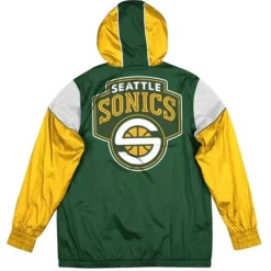 Men Mitchell & Ness Jackets & Outerwear-Highlight Reel Windbreaker Seattle Supersonics