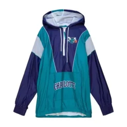 Men Mitchell & Ness Jackets & Outerwear-Highlight Reel Windbreaker Charlotte Hornets