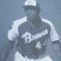 Men Mitchell & Ness T-Shirts & Tops-Highlight Sublimated Player Tee Atlanta Braves Hank Aaron
