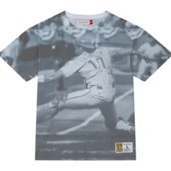 Men Mitchell & Ness T-Shirts & Tops-Highlight Sublimated Player Tee Philadelphia Phillies Darren Daulton