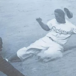 Men Mitchell & Ness T-Shirts & Tops-Highlight Sublimated Player Tee Brooklyn Dodgers Jackie Robinson