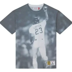 Men Mitchell & Ness T-Shirts & Tops-Highlight Sublimated Player Tee Los Angeles Dodgers Kirk Gibson