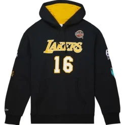 Men Mitchell & Ness Hoodies & Sweatshirts-Hof Fleece Hoodie Los Angeles Lakers Pau Gasol