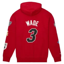 Men Mitchell & Ness Hoodies & Sweatshirts-Hof Fleece Hoodie Miami Heat Dwyane Wade
