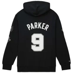 Men Mitchell & Ness Hoodies & Sweatshirts-Hof Fleece Hoodie San Antonio Spurs Tony Parker