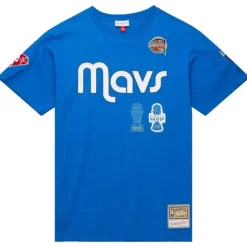 Men Mitchell & Ness T-Shirts & Tops-Hof N&N Premium Tee Dallas Mavericks Dirk Nowitzki